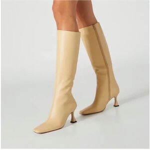 Tony Bianco Cream Heeled Boots